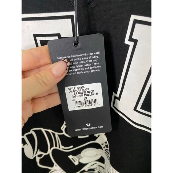 New True Religion Women's BF Crew Neck Fashion Pullover Size XL - Picture 2 of 3